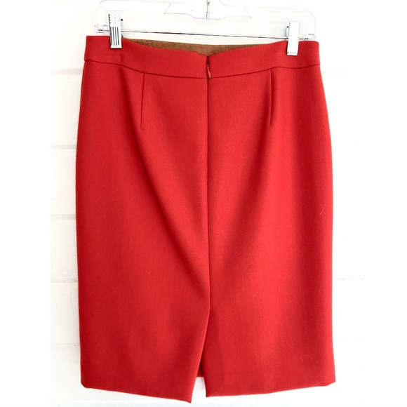 J.CREW No.2  Pencil Skirt in Double Serge Wool - Red - 4 - Picture 5 of 12